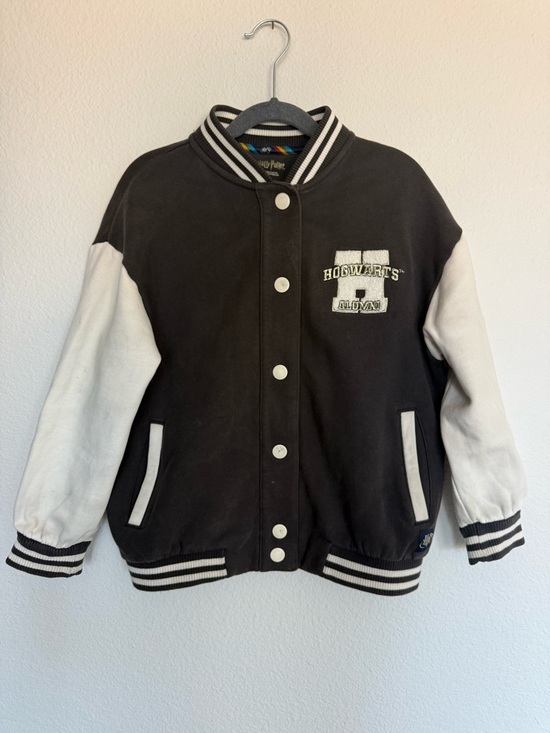 Harry Potter Black and White Hogwarts Alumni Varsity Jacket, Letterman, Bomber - Picture 4 of 12